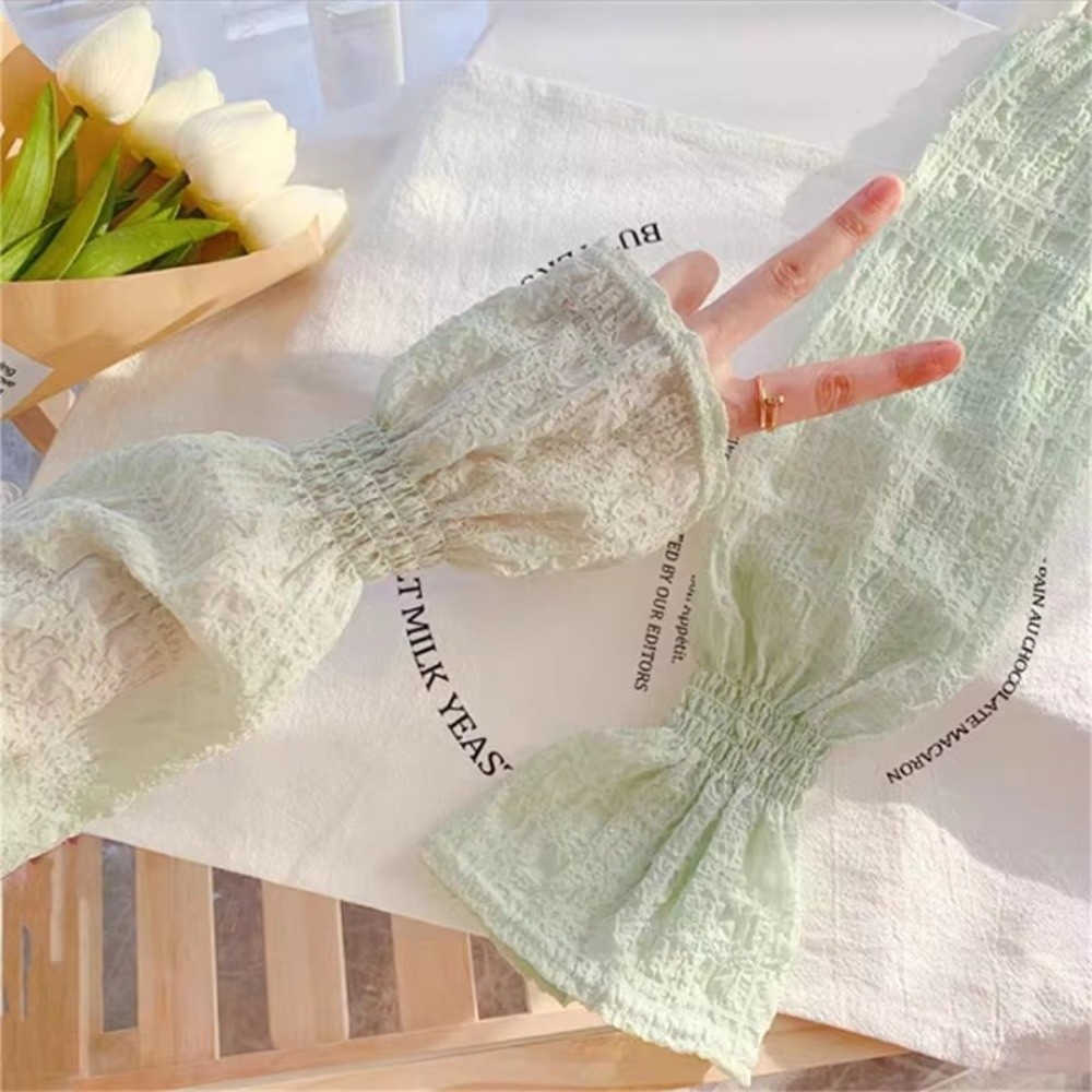Summer Outdoor Lace Mesh Sun P - Fingerless Glove Knit ulasan dan harga