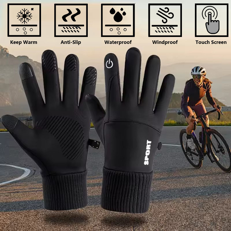 Black Winter Warm Full Fingers - Ski Glove Waterproof ulasan dan harga