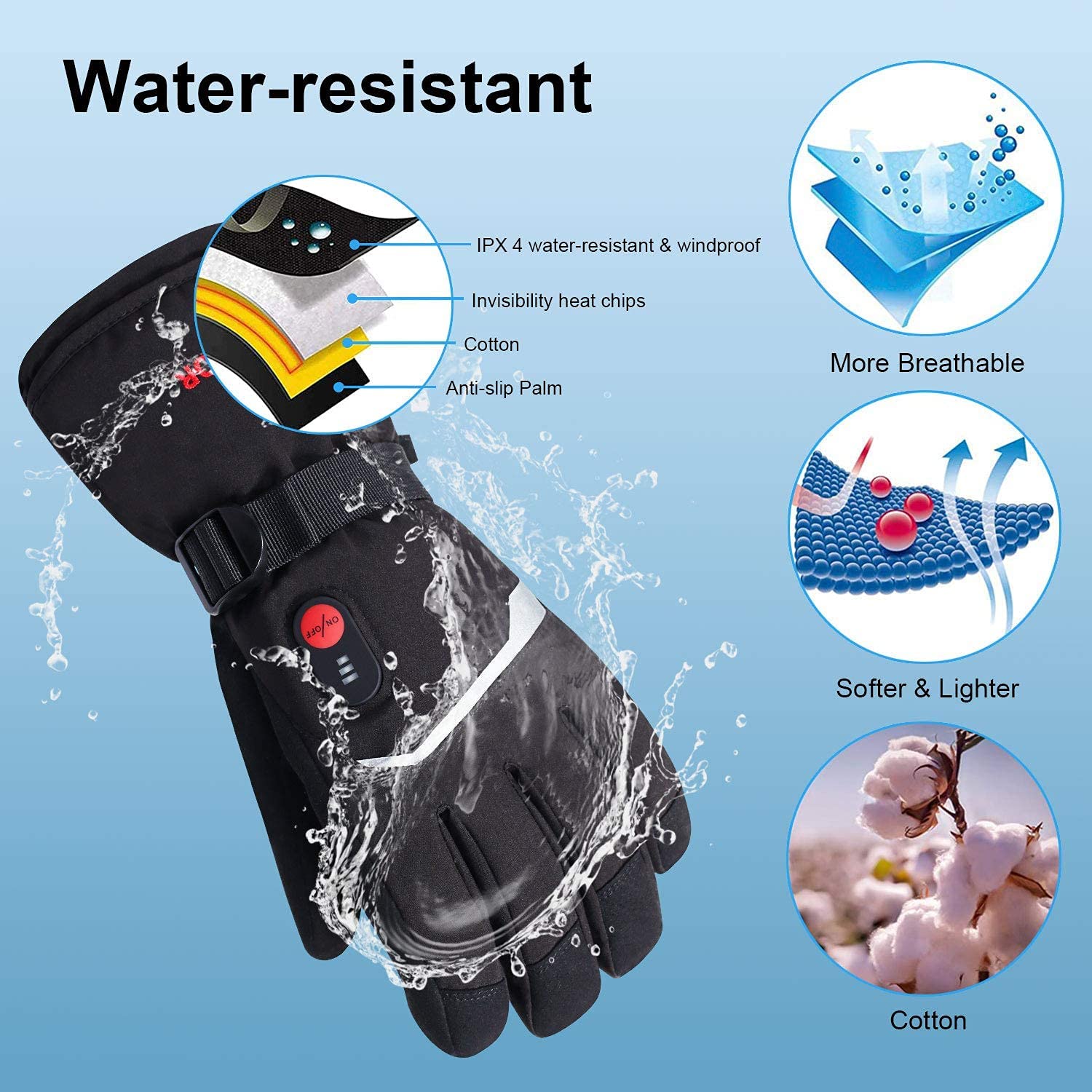 SNOW DEER Winter Heated Gloves - Ski Glove Waterproof ulasan dan harga