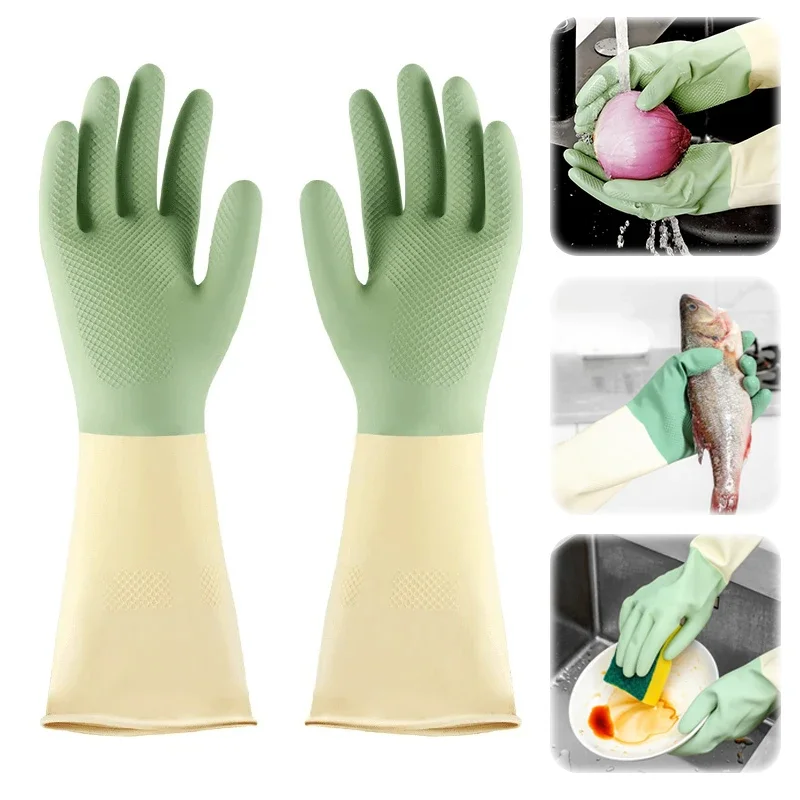 Thickened Kitchen Gloves, Dish - Dish Glove Rubber ulasan dan harga