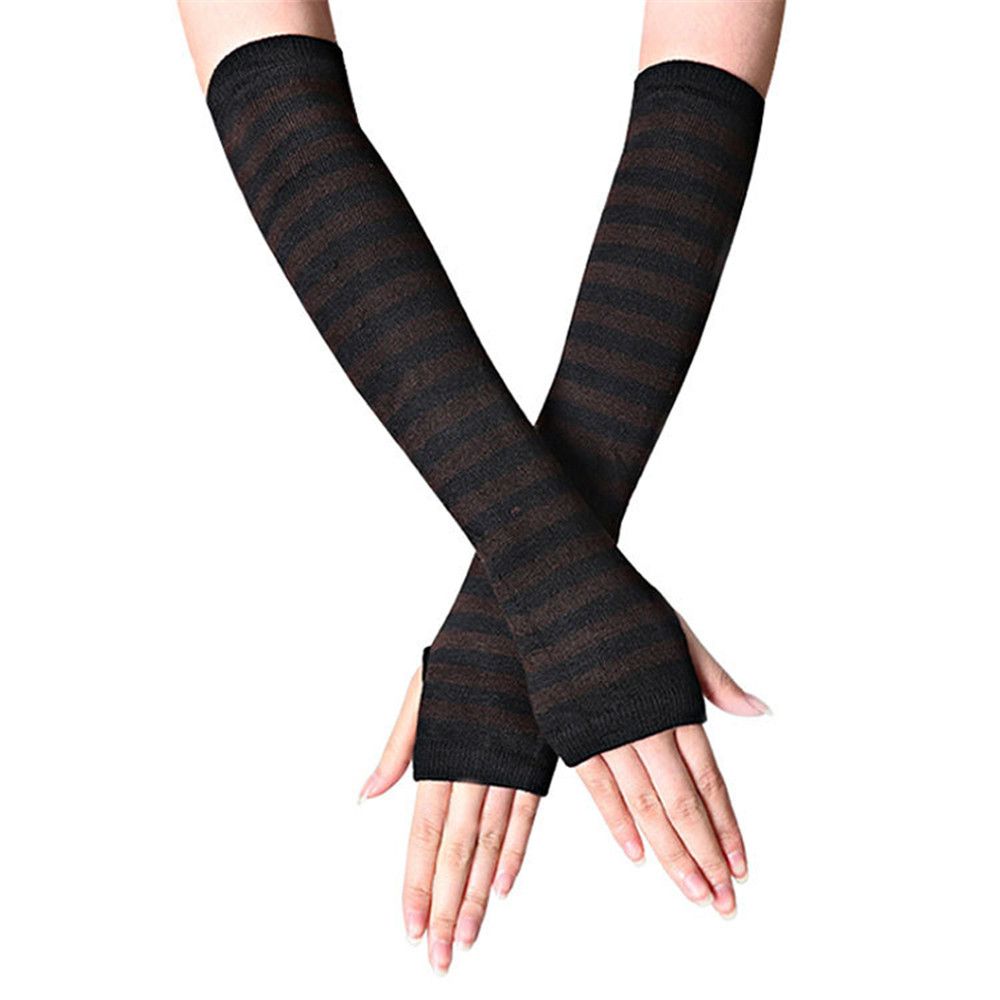 Women Girls Arm Cover Long Sle - Fingerless Glove Knit ulasan dan harga