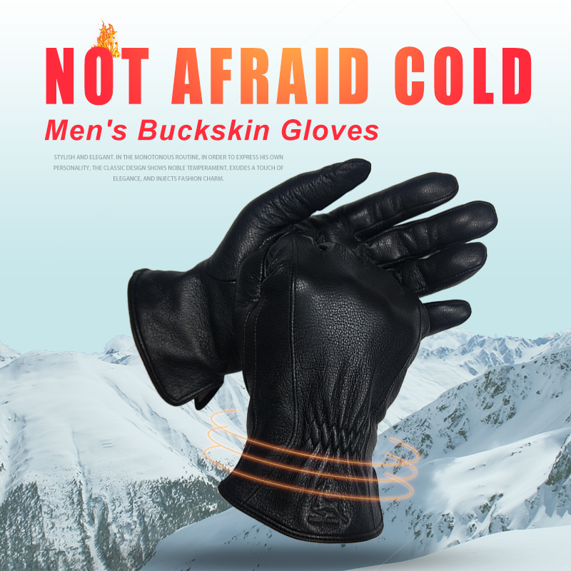  Winter Men's Black Buckskin  - Wool Glove Lined ulasan dan harga
