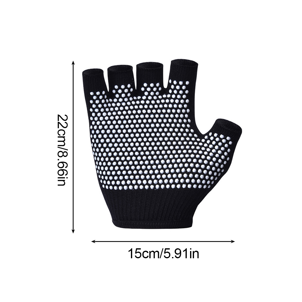 1Pair Half Finger Yoga Antisli - Cycling Glove Padded ulasan dan harga