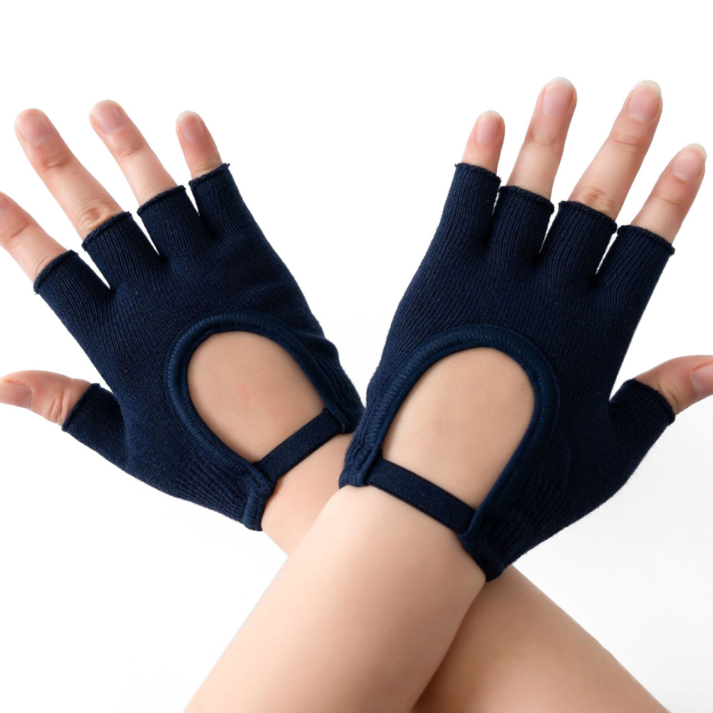 1Pair Half Finger Yoga Antisli - Cycling Glove Padded ulasan dan harga